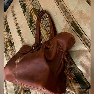 Dooney and Bourke brown leather drawstring vintage purse